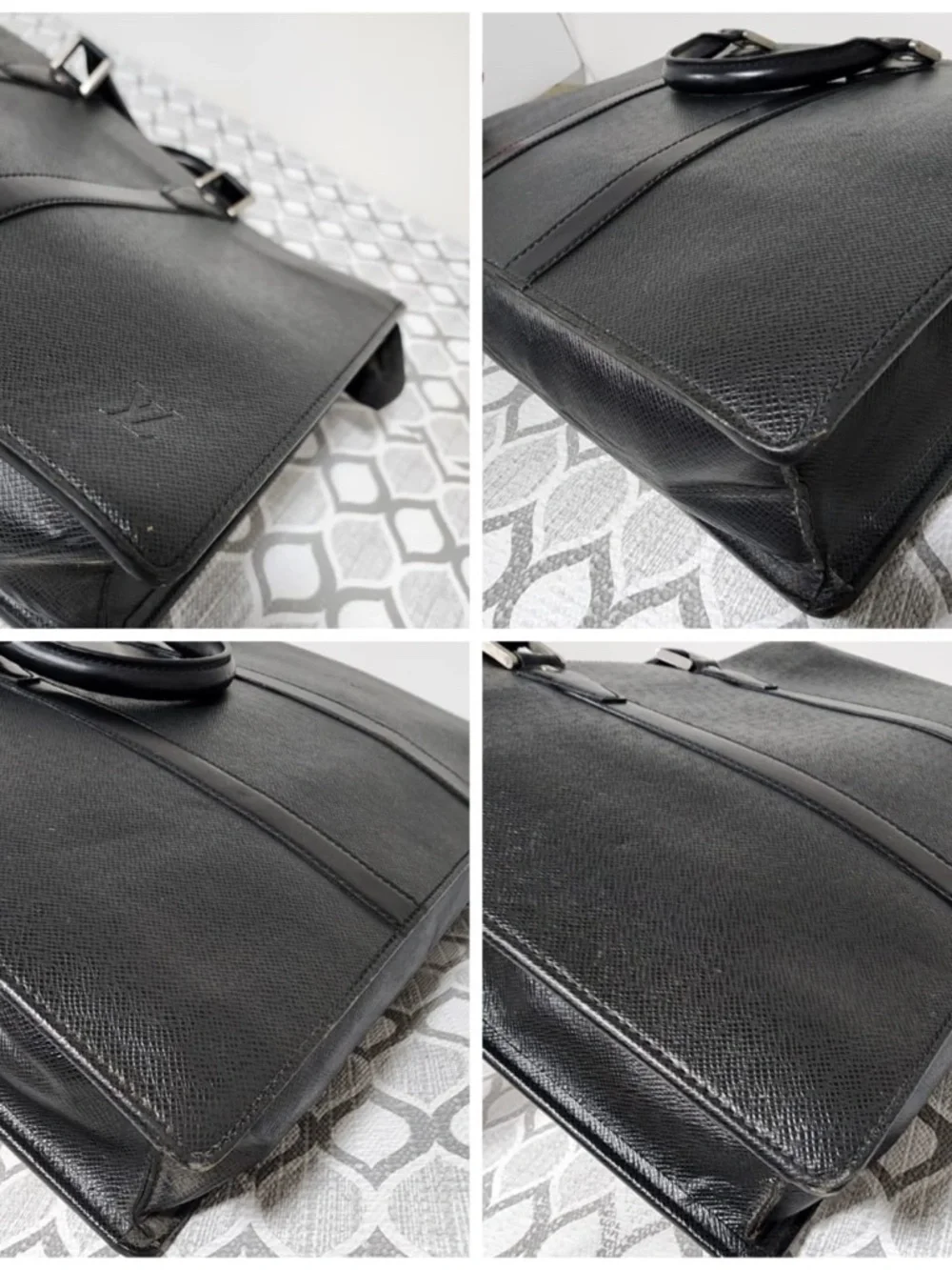 Authentic Louis Vuitton Taiga Lozan Briefcase Black